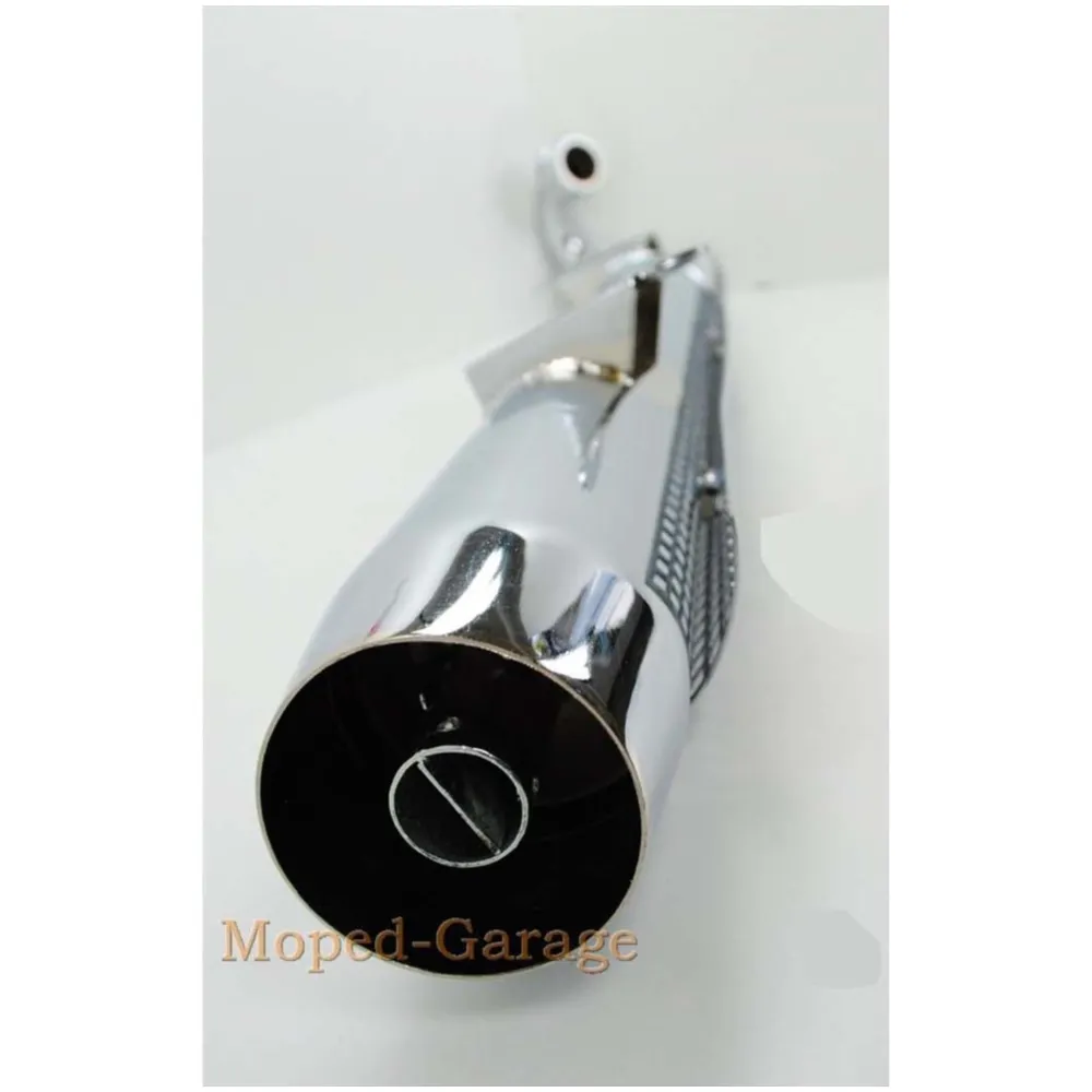 Auspuff Chrom 70mm 900mm mit Hitzeschild für Zündapp KS 50 C_2