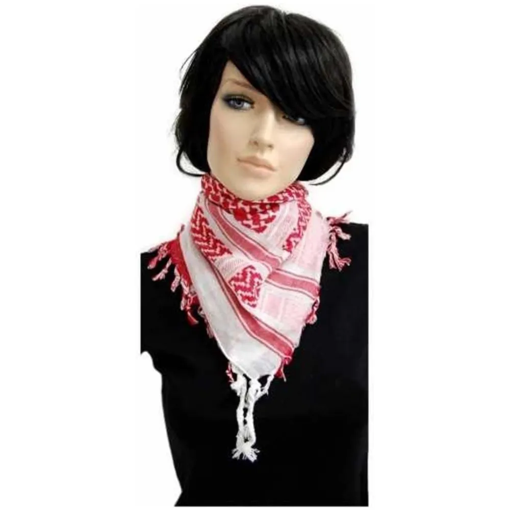 Halstuch Baumwolle 50cm x 60cm Weiß / Rot 40 Gramm für Mofa _1