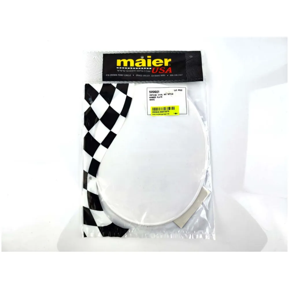 Start number plate T.F.L. white plastic 280x230x3mm for Zünd_2