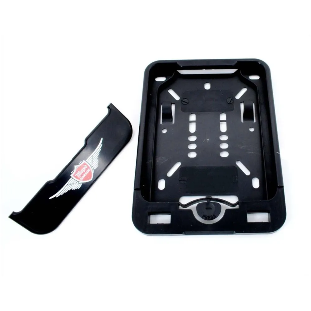 Black plastic license plate holder for moped, moped, mokick _1