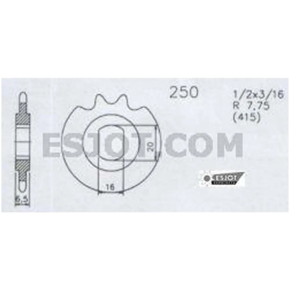 Pinion Esjot steel 13 teeth 20x16mm for Hercules Supra 4 GP,_1
