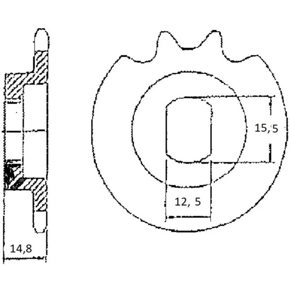 Pinion Esjot 14T for Hercules Miele DKW Rixe Sachs 50 3-4 sp_2