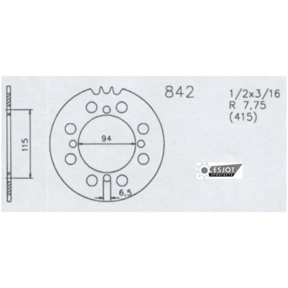 Sprocket Esjot steel black for Zündapp, Type 442 MG00094176_1
