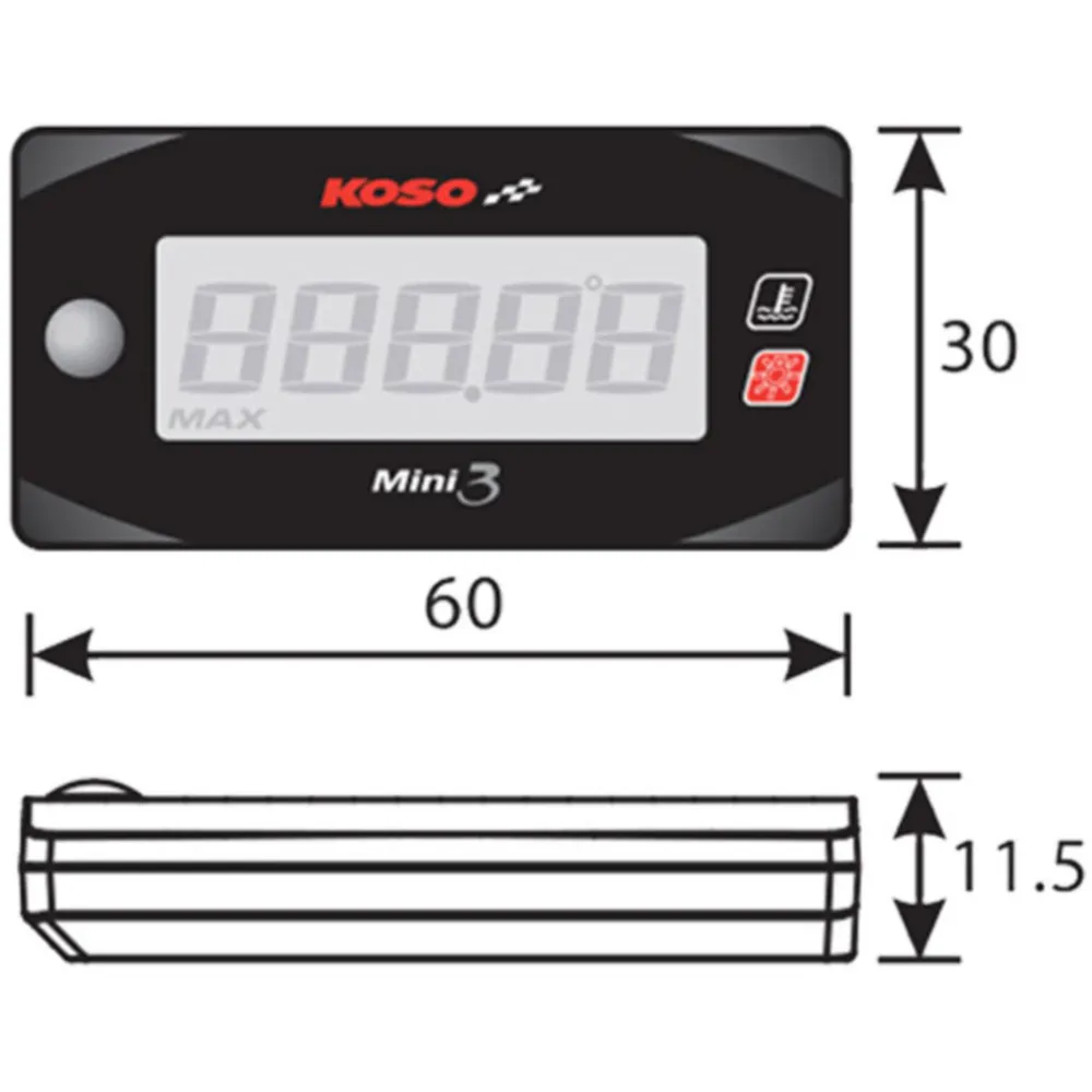 fuel gauge Koso Fuel Meter Mini Style 3 with white back ligh_2