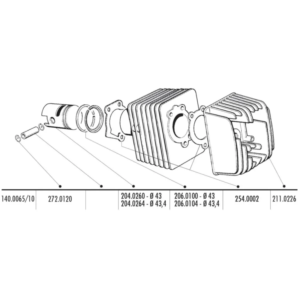 cylinder kit Polini cast iron sport 63cc 10mm piston pin for_1