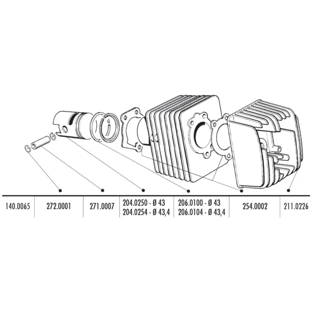 cylinder kit Polini cast iron sport 63cc 12mm piston pin for_1