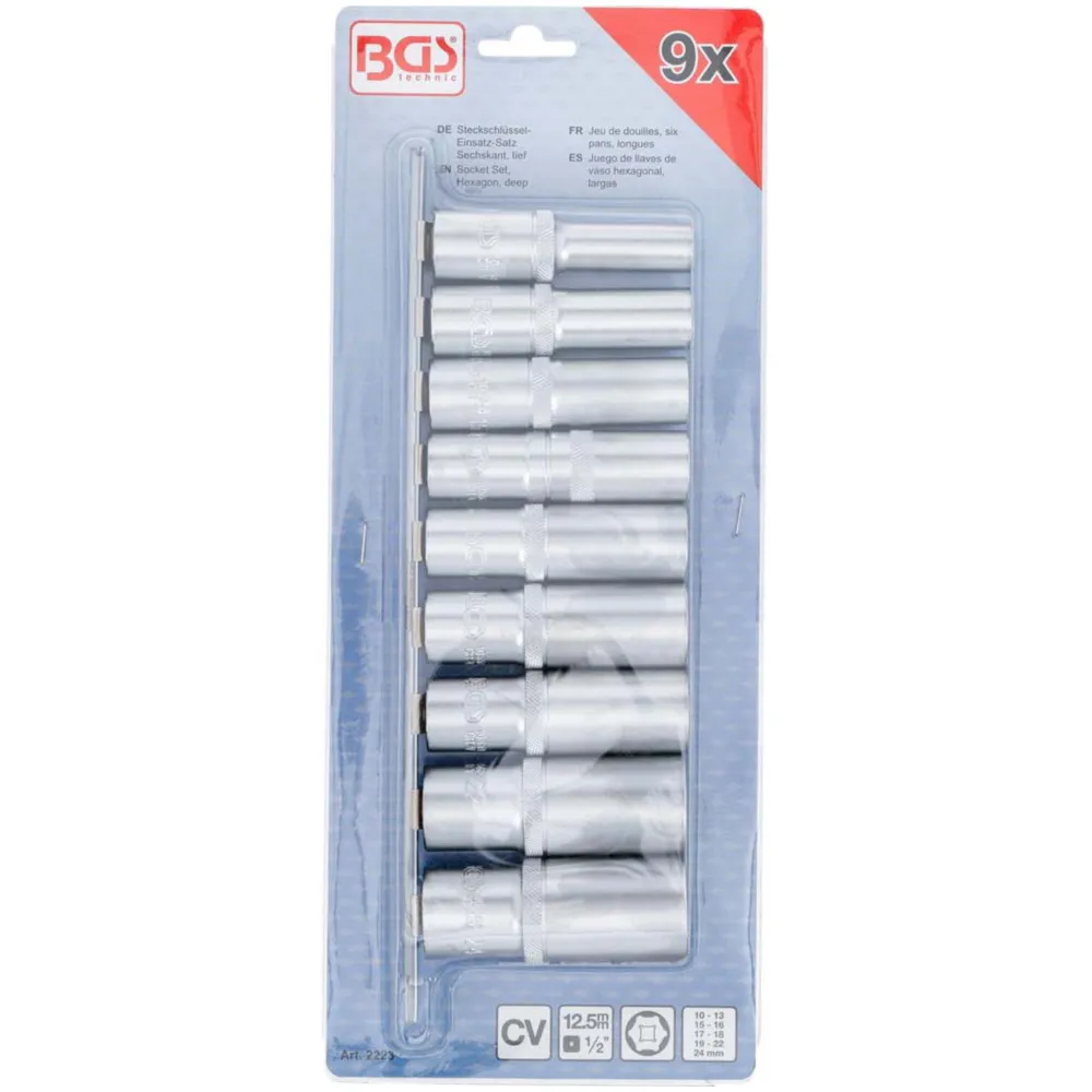 Steckschlüssel Satz lang 9-teilig metrisch 1/2 Zoll 10-24mm _3