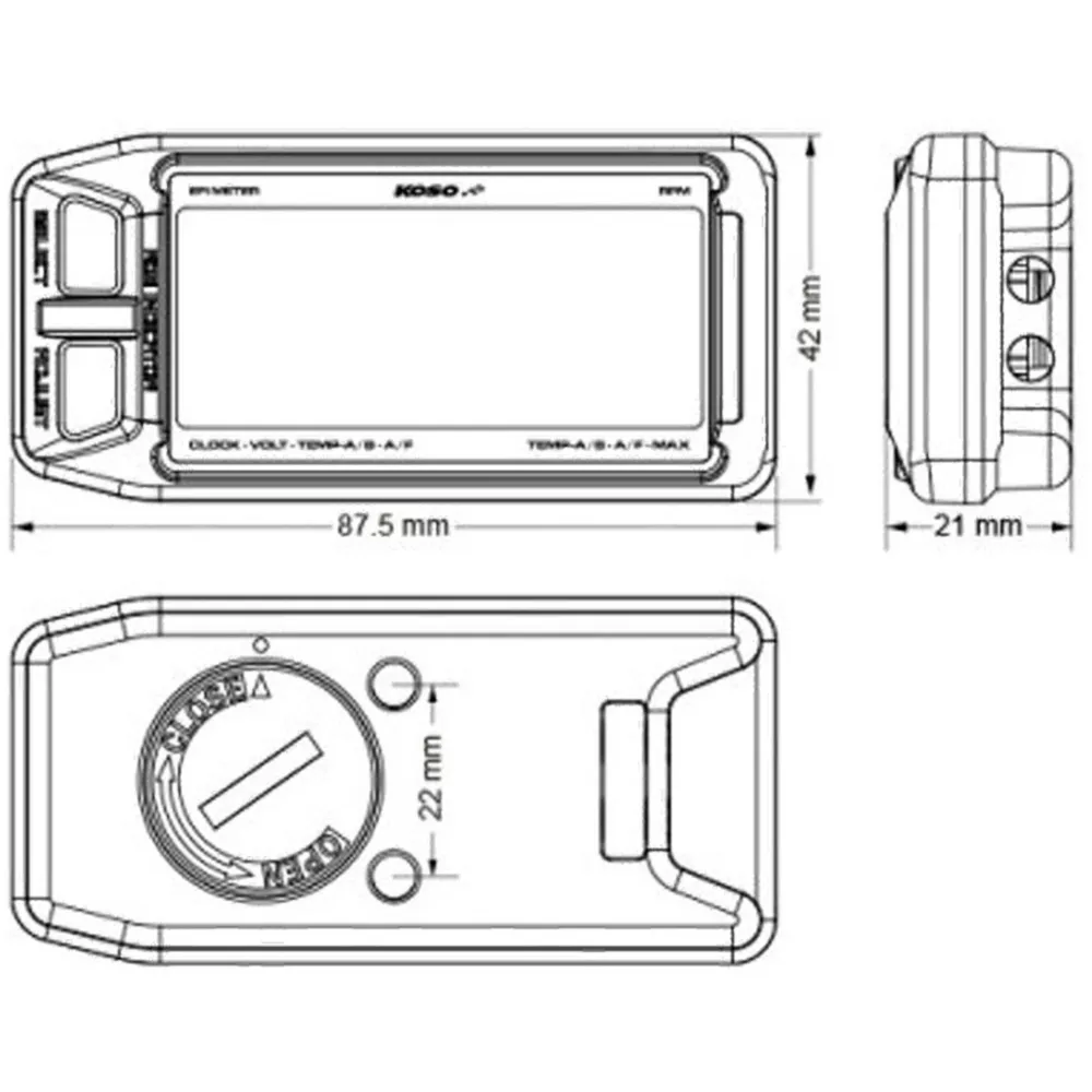 rev counter Koso EFI Meter 38892_1