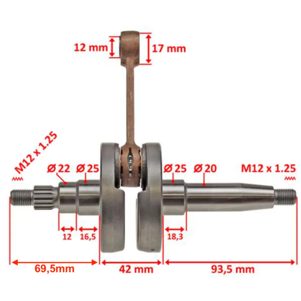 Kurbelwelle Top Racing für Honda MTX 50, NSR 50, MBX 50 AC 1_2