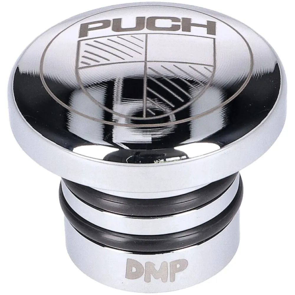 fuel tank cap steel polished w/ Puch logo for Puch Maxi S, N_1
