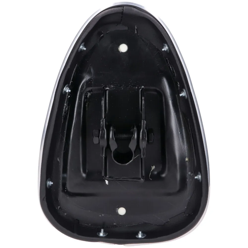 saddle / seat black with chrome trim, 22mm clamp for moped 4_2