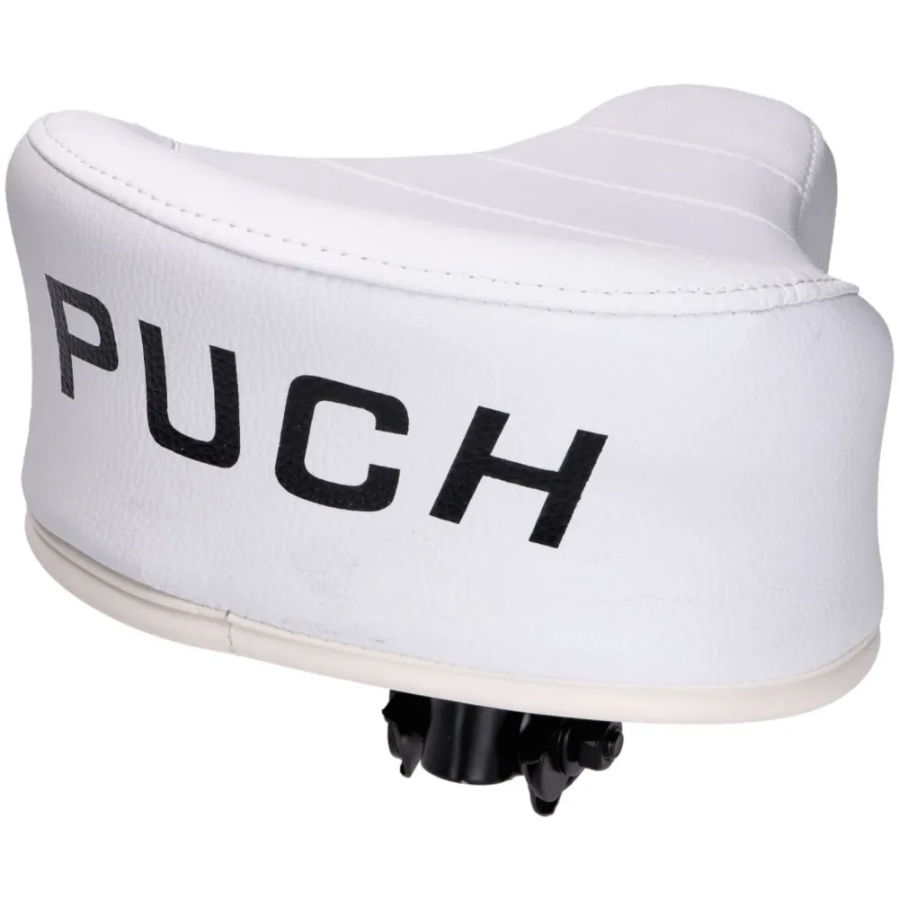 saddle / seat new type white with Puch logo for Puch 44330_2