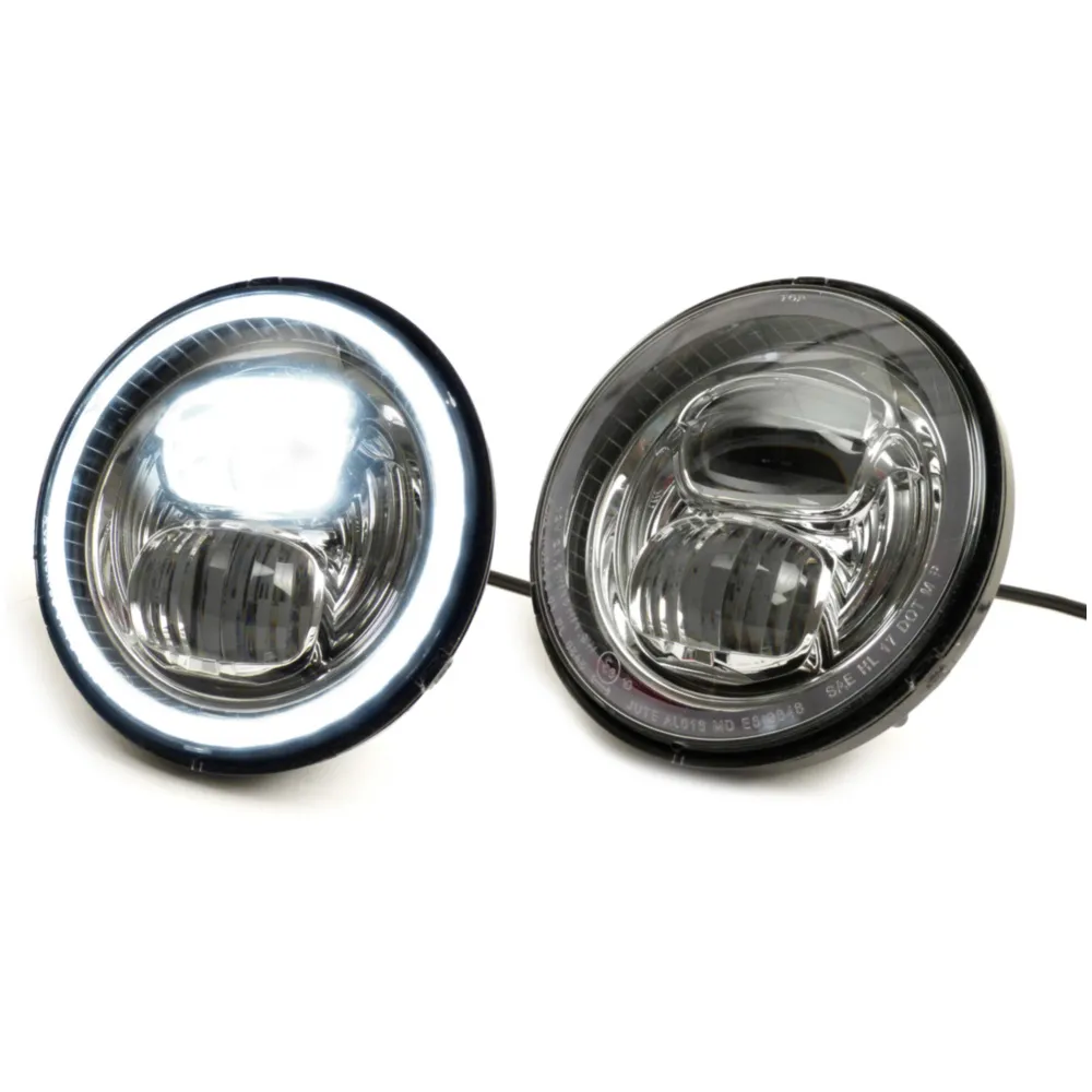 Headlight (chromed reflector) -MOTO NOSTRA- LED HighPower - _1