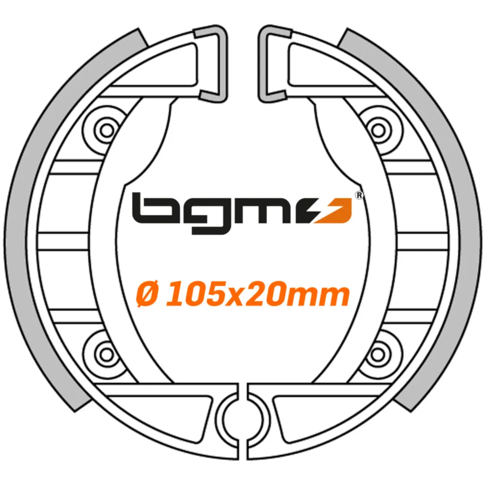 Brake shoes -BGM PRO Ø=104x20mm- Piaggio Bravo, Piaggio Ciao_1