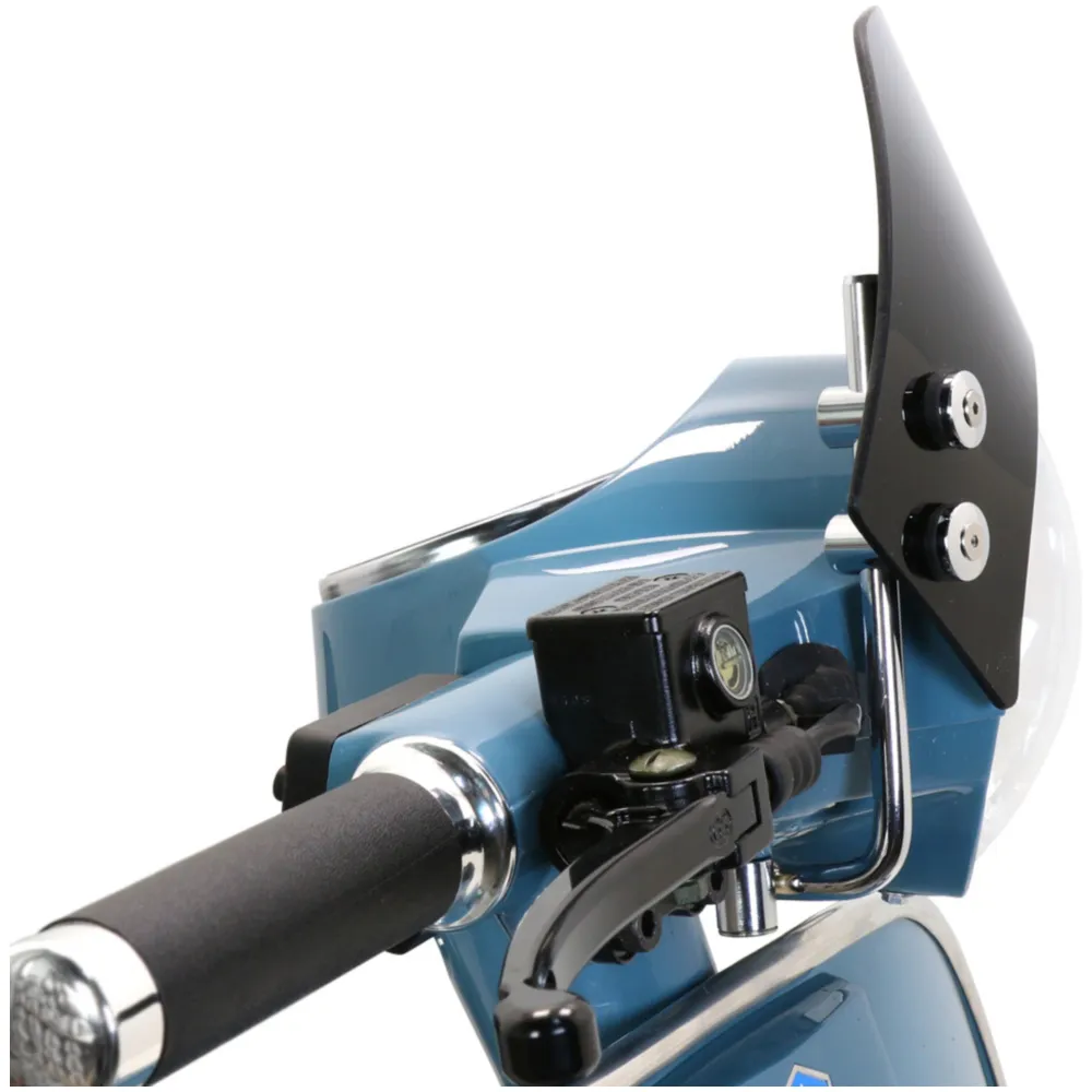 Flyscreen with chromed brackets -MOTO NOSTRA, w=340mm, h=105_3
