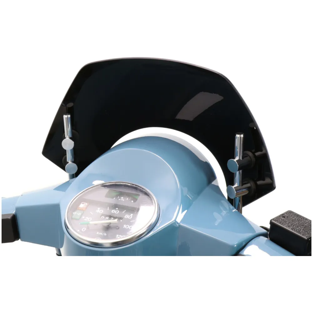 Flyscreen with chromed brackets -MOTO NOSTRA, w=340mm, h=105_1