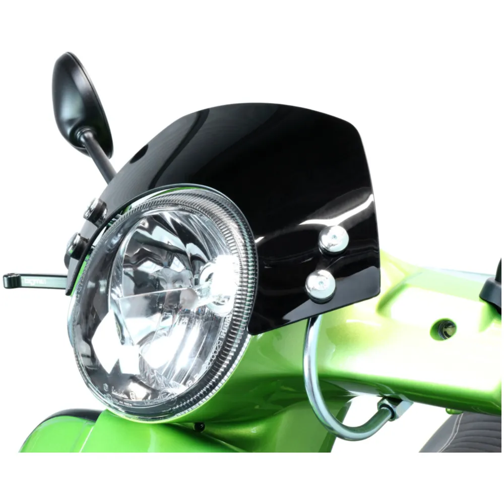 Flyscreen with chromed brackets -MOTO NOSTRA, w=340mm, h=105_3