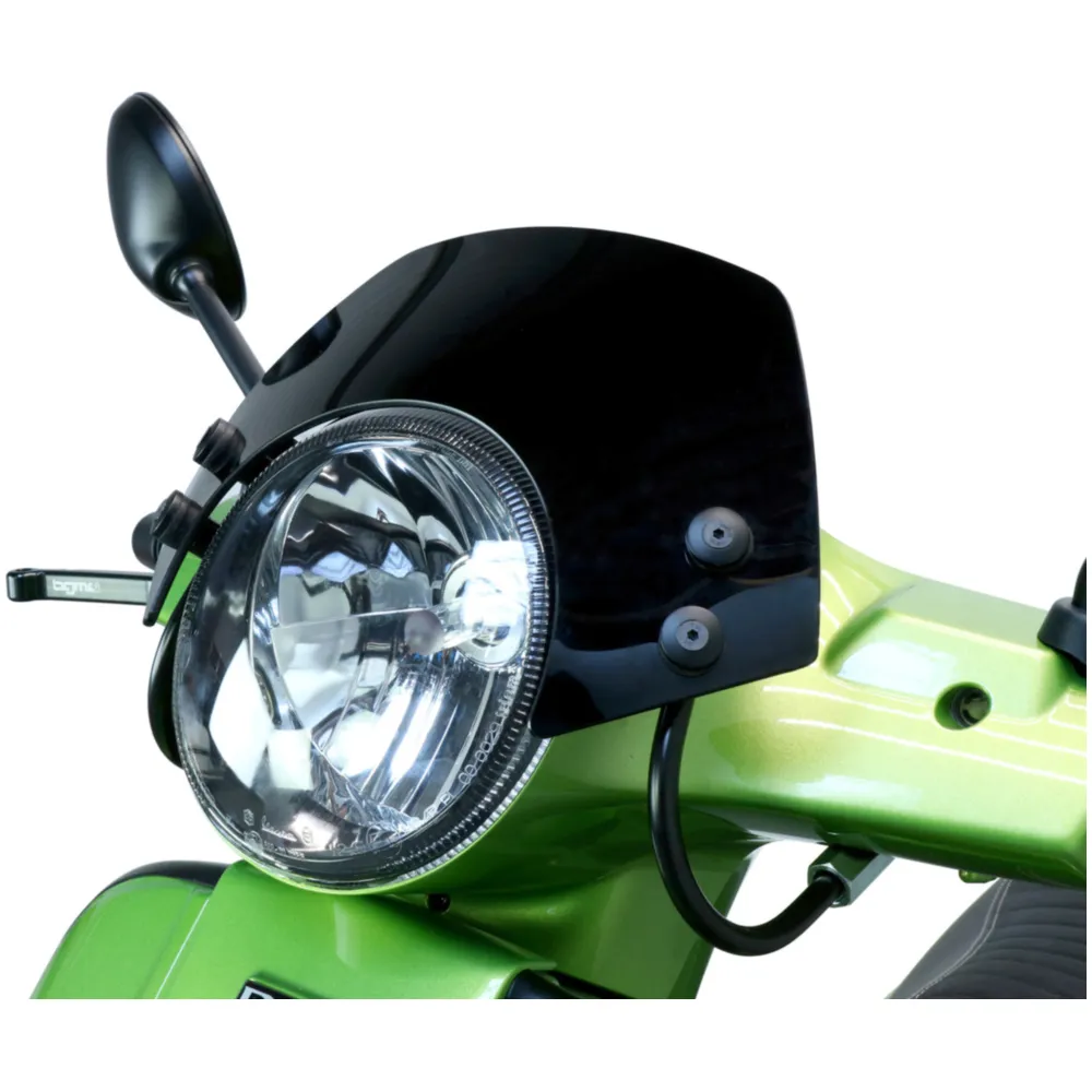 Flyscreen with black brackets -MOTO NOSTRA, w=340mm, h=105mm_1