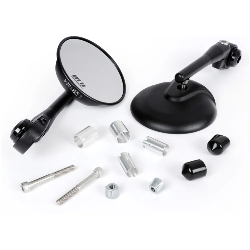 Spiegel Set Moto Nostra 1406, Aluminium CNC, Rund, Lenkerend_2