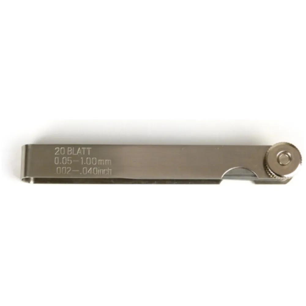 Fühlerlehre Universal 20 Blatt, Metall 0.05-1.00mm + 0.002-0_1