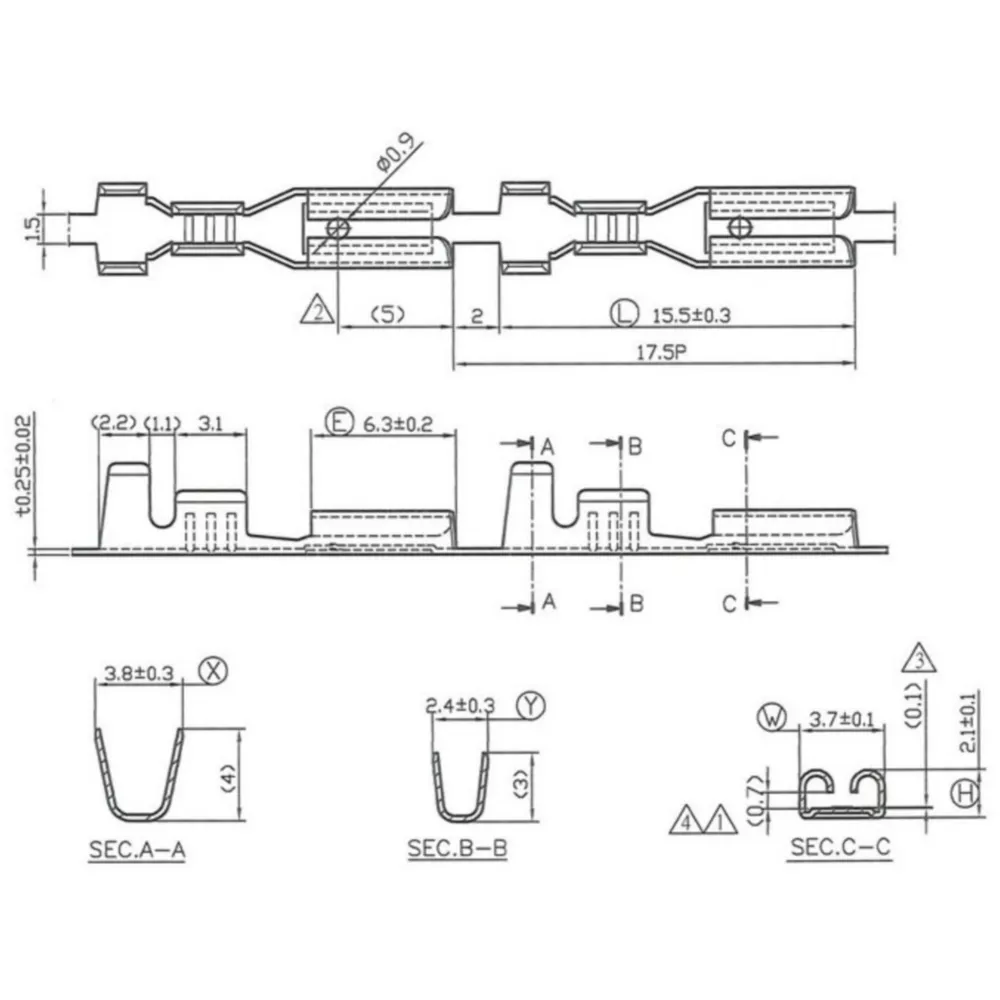Crimp terminal -female spade connector 2.8mm Ø=0.5-1.0mm²- D_2