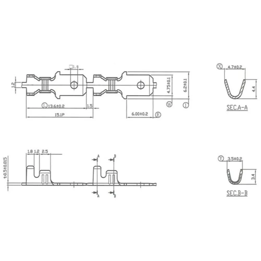 Crimp terminal - male spade connector 4.8mm Ø=0.5-1.0mm²- DI_1
