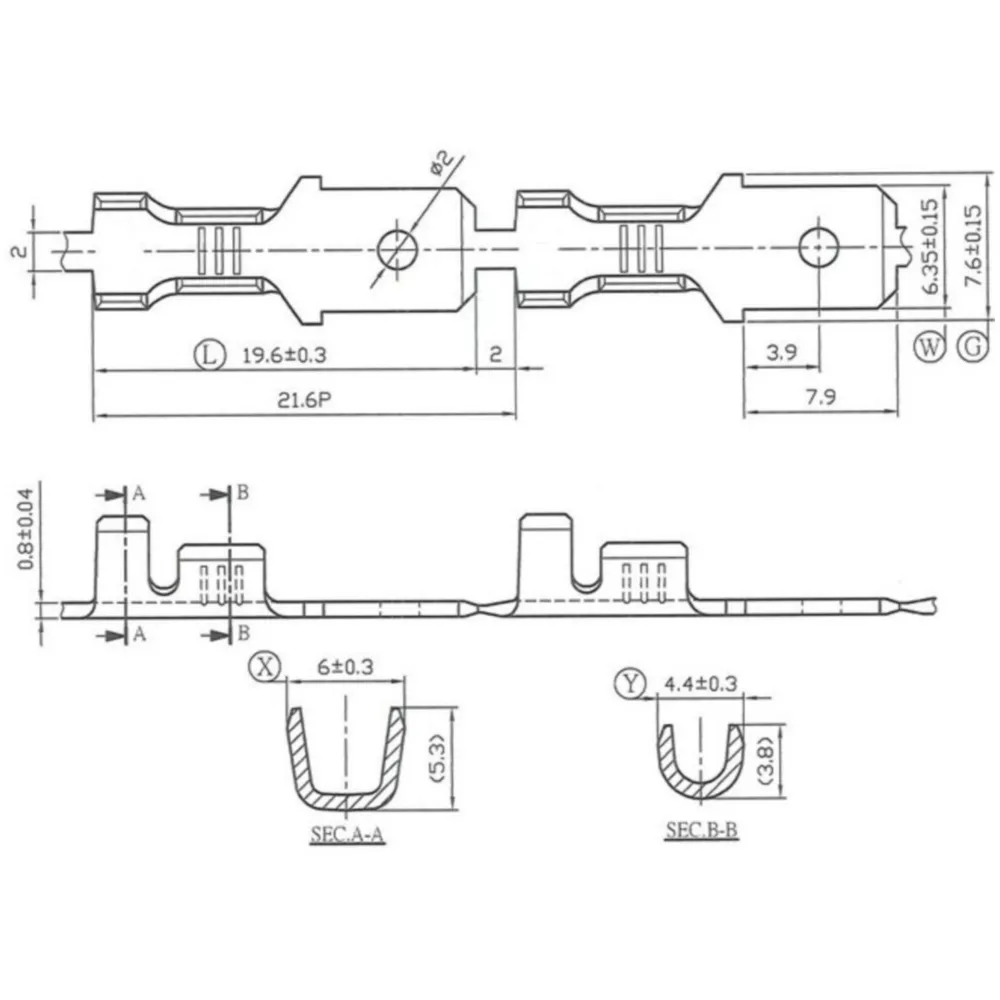 Crimp terminal -male spade connector 6.3mm Ø=1.0-1.5mm²- DIN_2