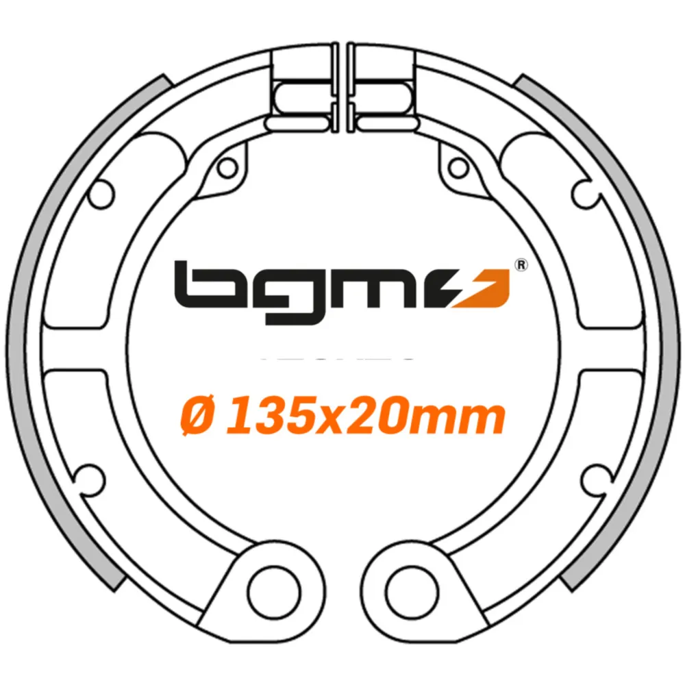 Brake shoes -BGM PRO Ø=135x20mm- VESPA V50 (r) - 9 inch 5206_1