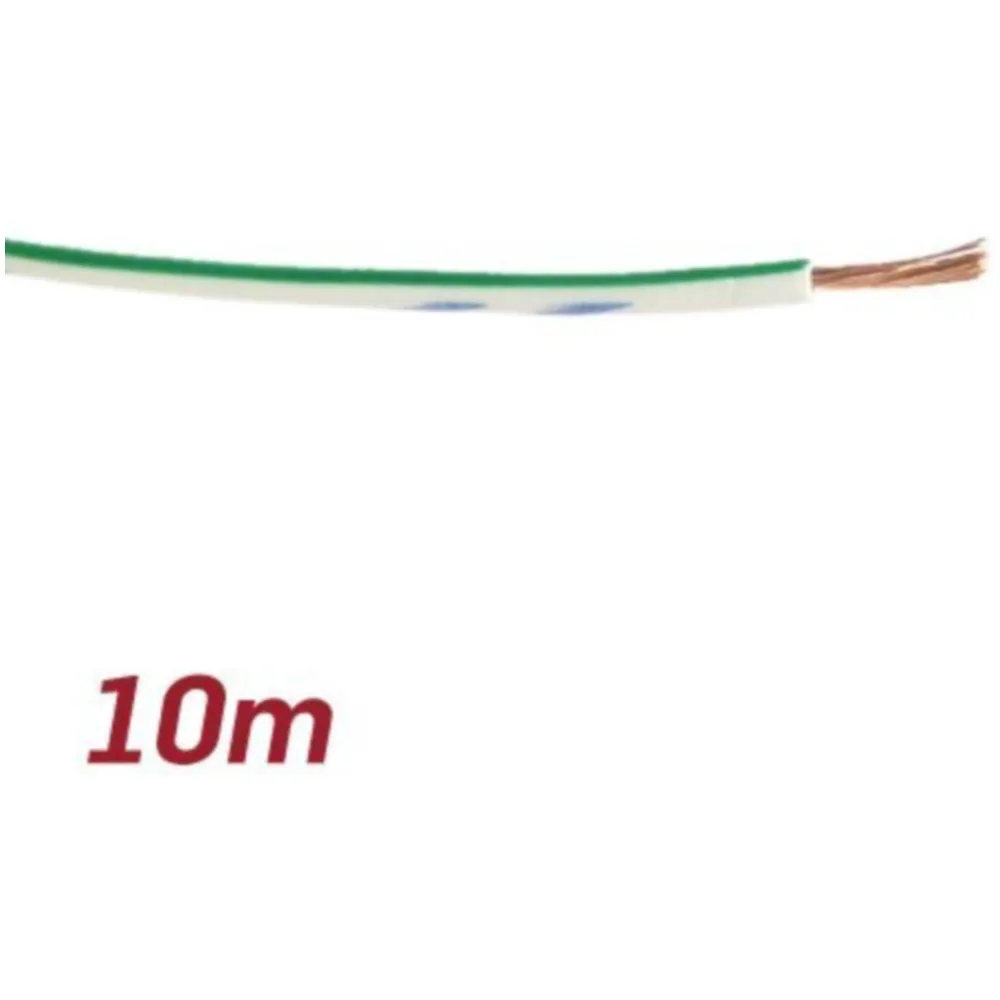 Electric wire -UNIVERSAL 0.85mm²- 10m - white/green 52136_2