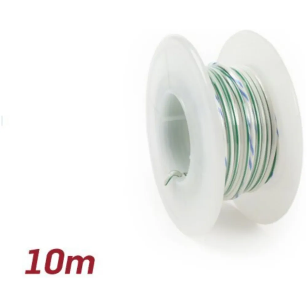 Electric wire -UNIVERSAL 0.85mm²- 10m - white/green 52136_1
