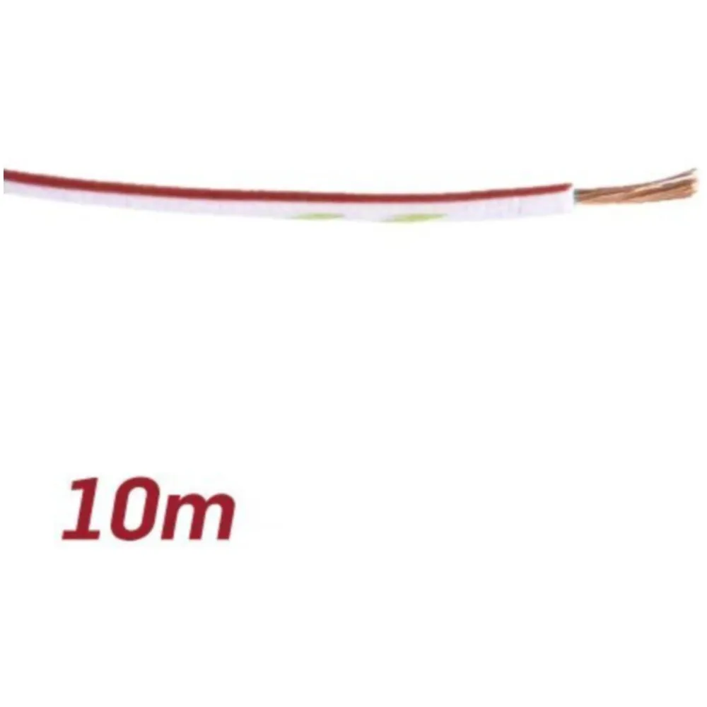 Electric wire -UNIVERSAL 0.85mm²- 10m - white/red 52150_1
