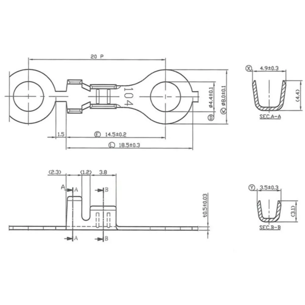 Crimp terminal -ring tongue 4.5mm Ø=1.0-1.5mm²- 10 pcs 52186_2