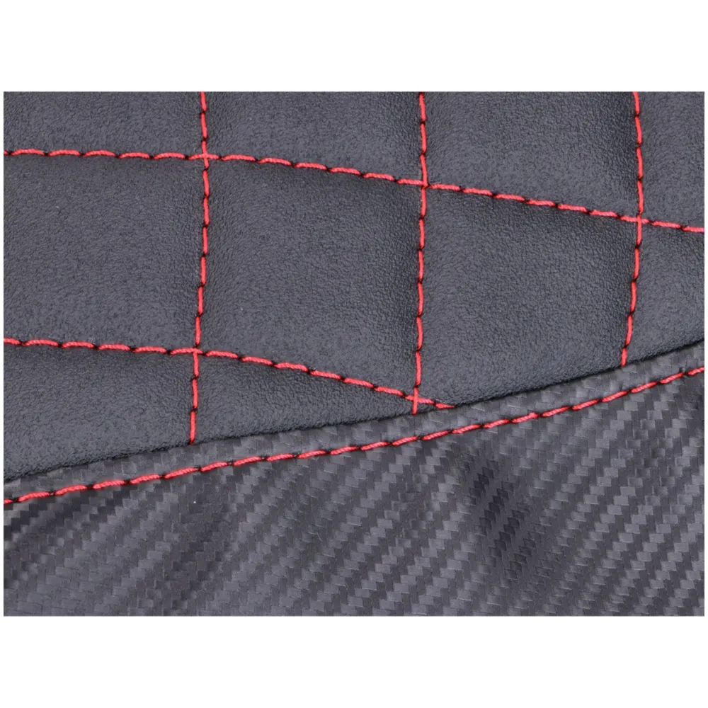 seat cover diamond quilted, black / red, carbon design for N_2