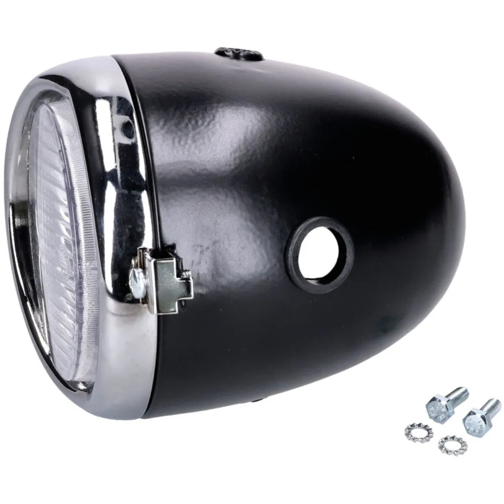headlight round 130mm housing black with chrome ring for Puc_2
