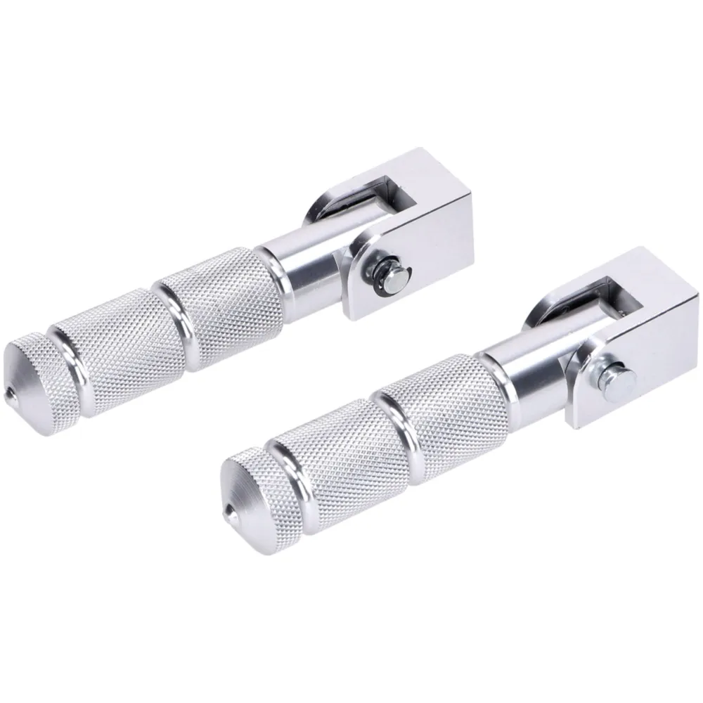 Pillion footrest set CNC silver for Beta RR 50 (with bracket_2