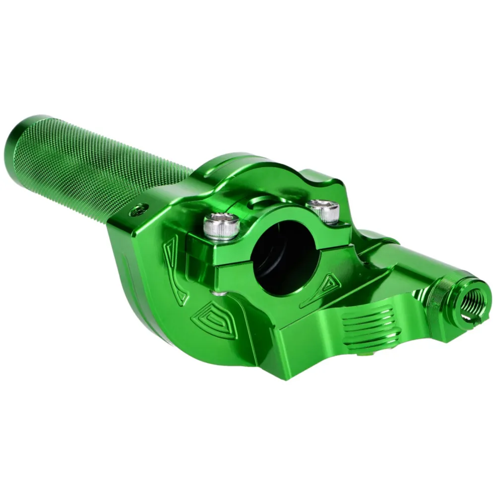Kurzhubgasgriff grün CNC für 22mm Lenker für Mofa, Moped 540_1