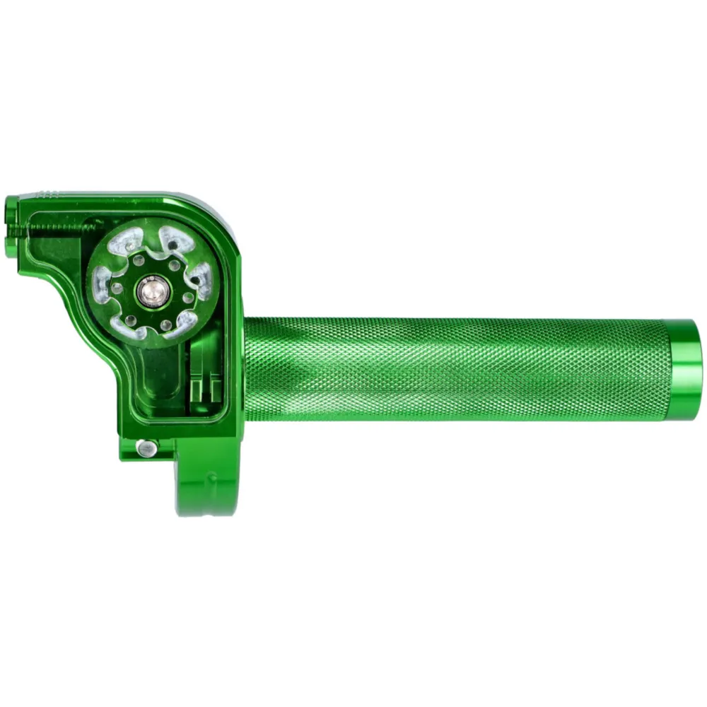 Kurzhubgasgriff grün CNC für 22mm Lenker für Mofa, Moped 540_3