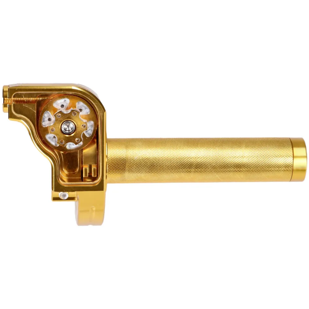 Kurzhubgasgriff gelb CNC für 22mm Lenker für Mofa, Moped 540_3