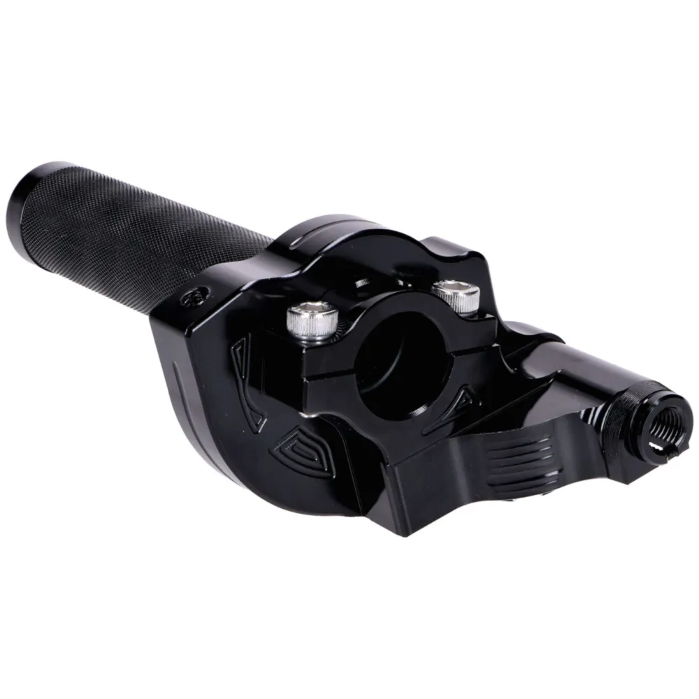 Kurzhubgasgriff schwarz CNC für 22mm Lenker für Mofa, Moped _1
