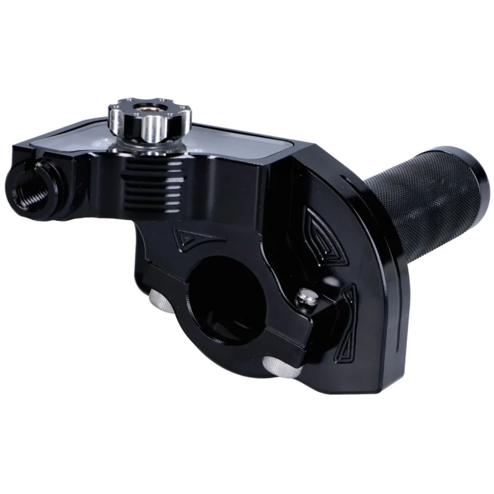 Kurzhubgasgriff schwarz CNC für 22mm Lenker für Mofa, Moped _2