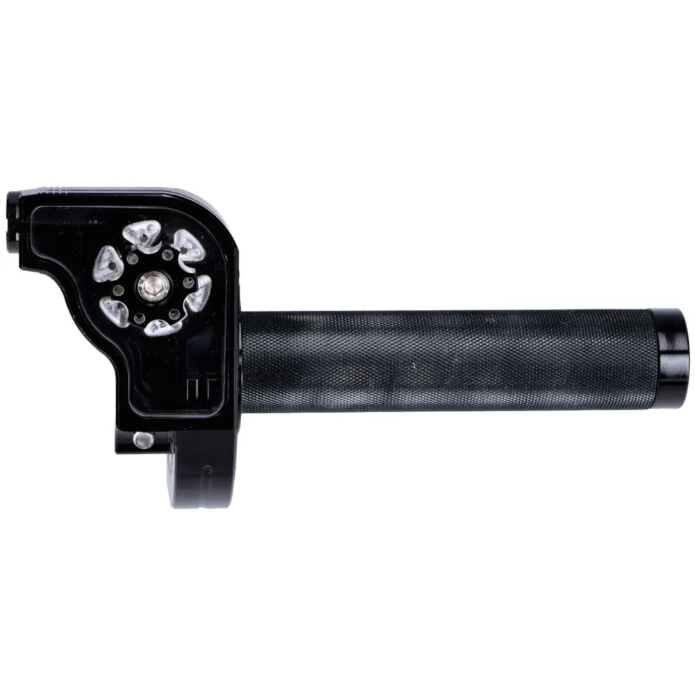 Kurzhubgasgriff schwarz CNC für 22mm Lenker für Mofa, Moped _3