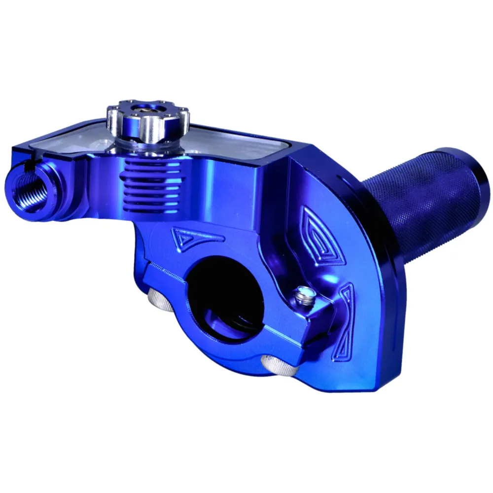 Kurzhubgasgriff blau CNC für 22mm Lenker für Mofa, Moped 540_2