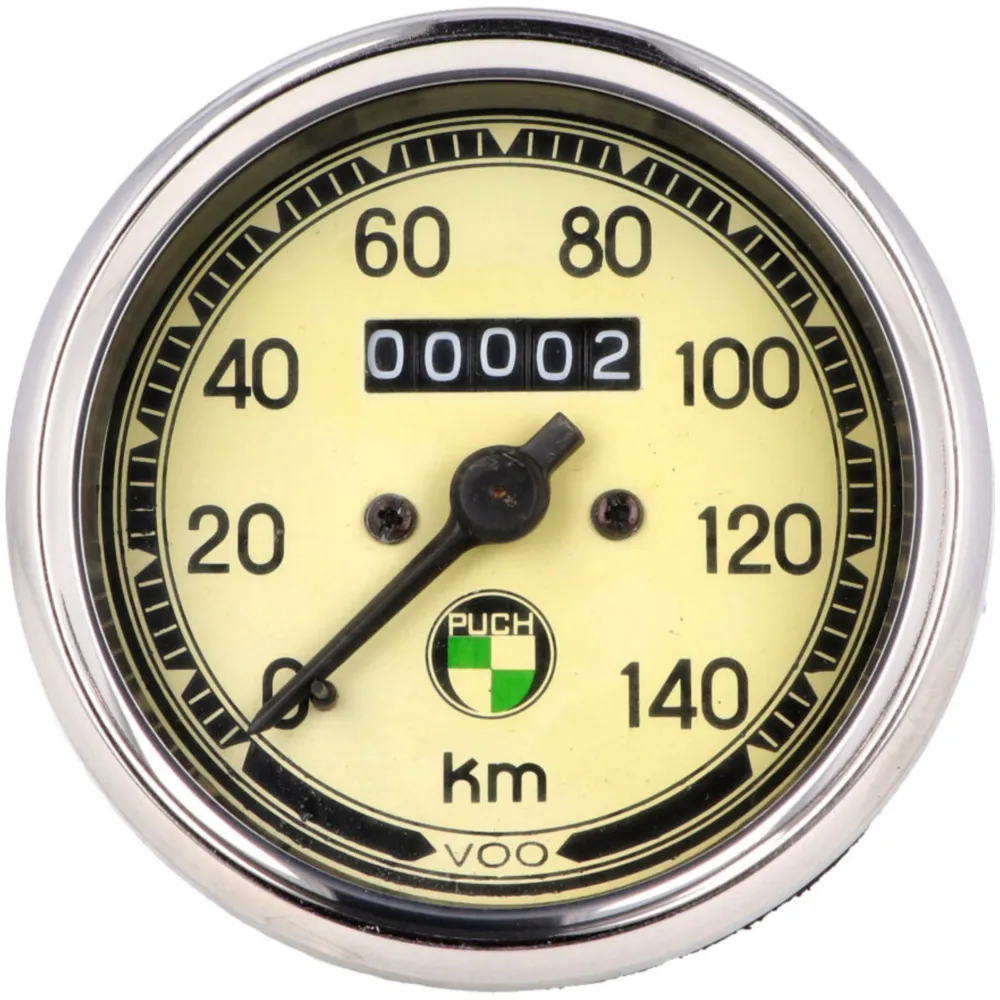 Tachometer 140km/h rund 80mm mit Puch Logo für Puch Monza, M_1
