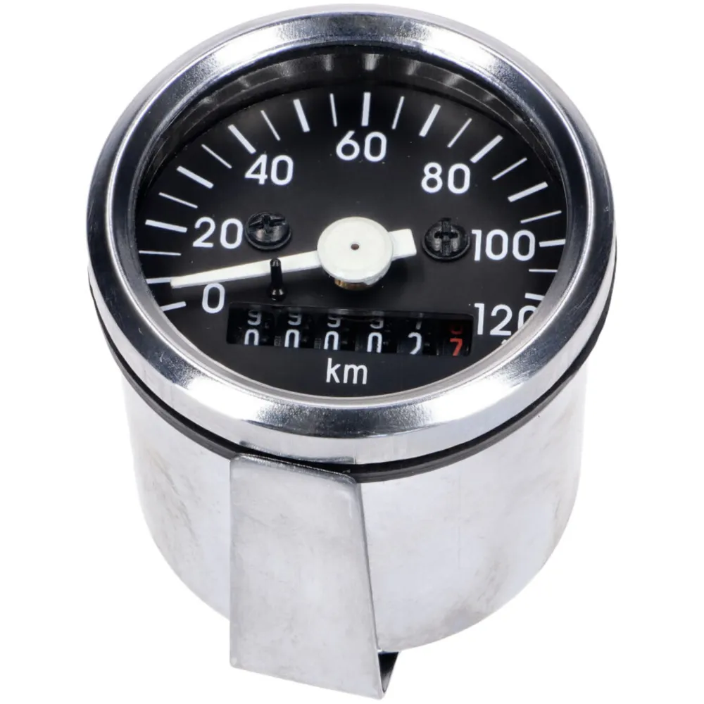 Speedometer 48mm chrome ring 120km/h for Kreidler, Puch Maxi_3