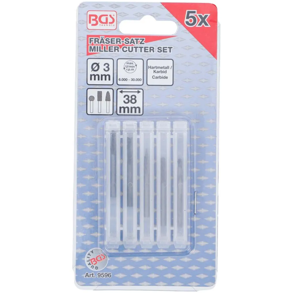 Frässtifte HSS Set 3mm 5-teilig für Rotationswerkzeug 55518_3