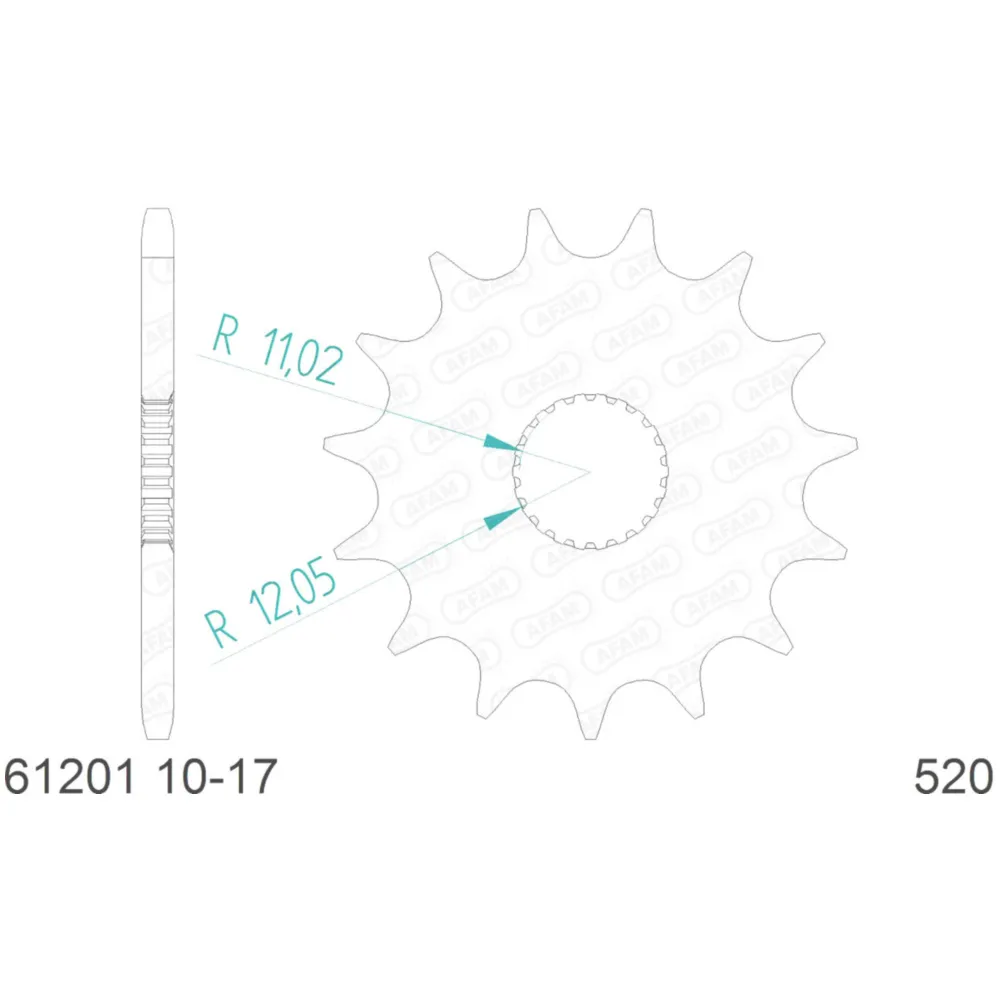 front sprocket AFAM 14 teeth 520 for Aprilia AF1, Pegaso, ET_1