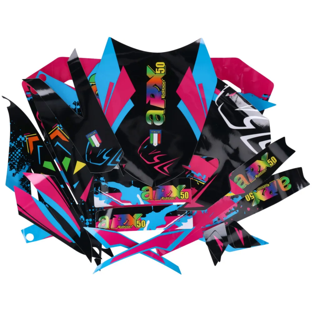 decal set black-pink-blue glossy for Aprilia RX50 2018- Euro_1