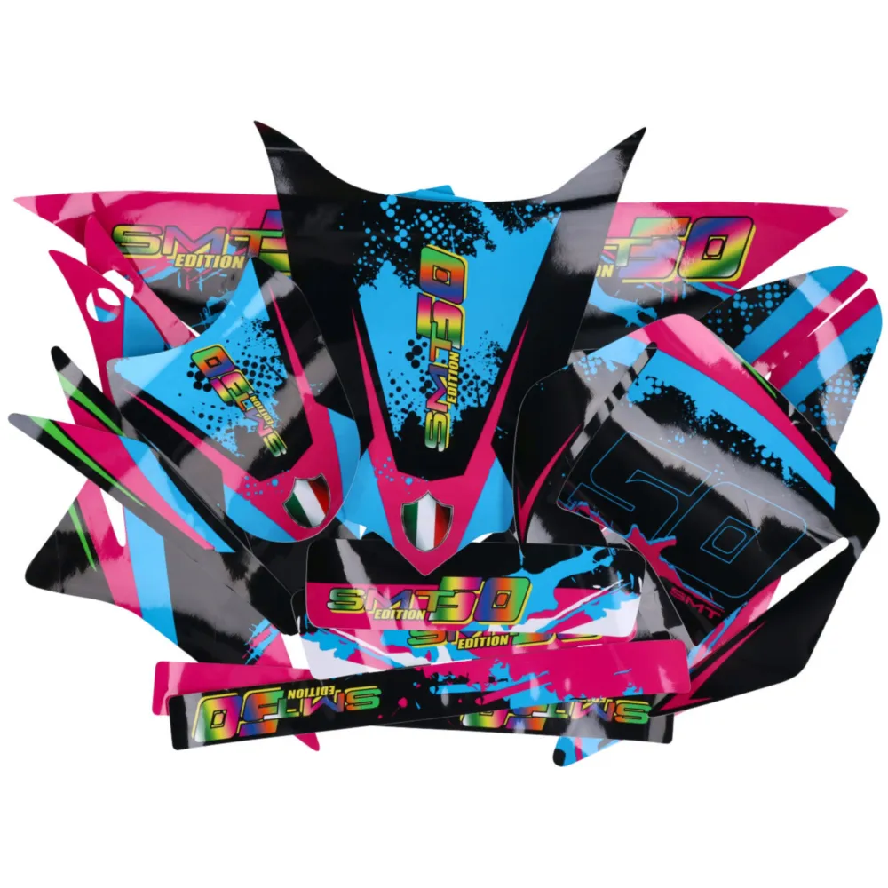 decal set black-pink-blue glossy for Gilera SMT 11-17 DK-430_1