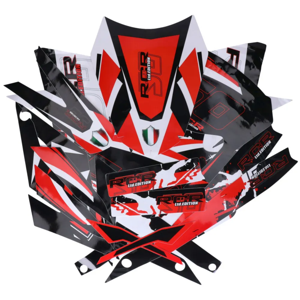 decal set black-white-red glossy for Gilera RCR 50 2018- DK-_1