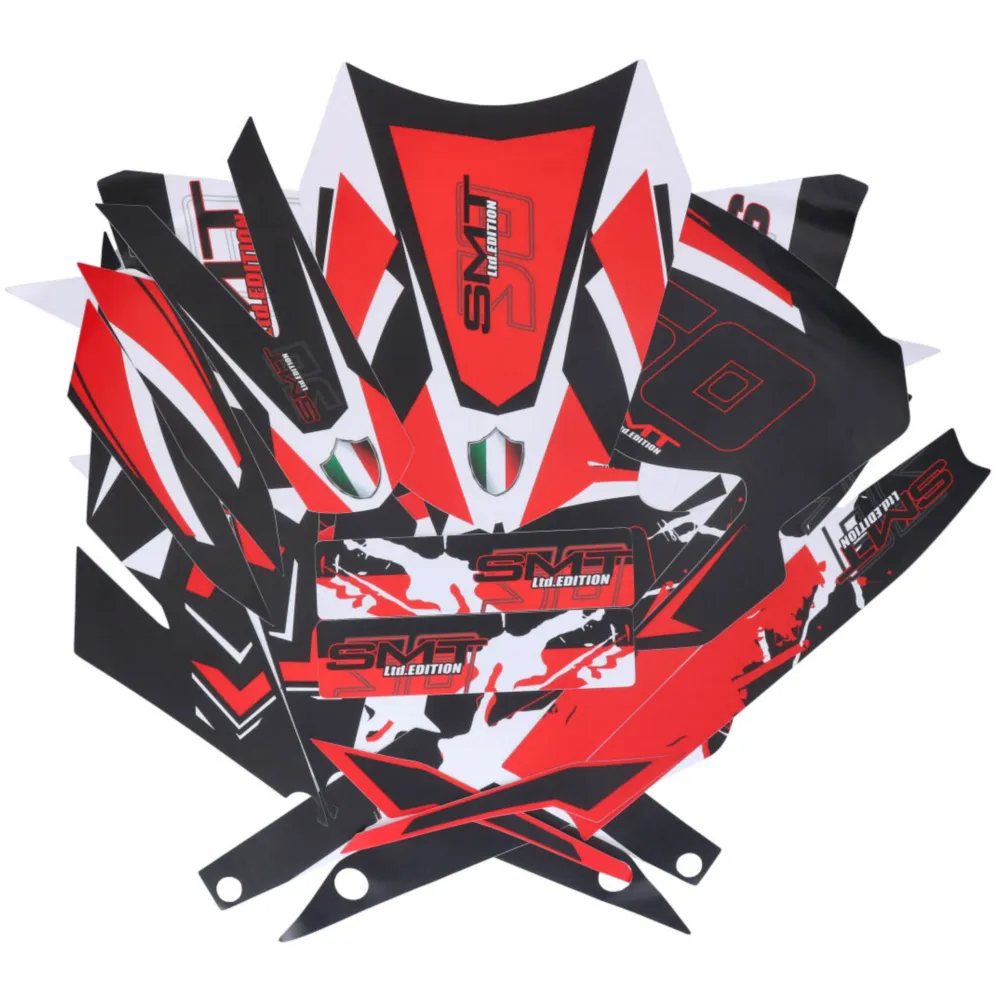 Dekor / Sticker Kit schwarz-weiß-rot matt für Gilera SMT 50 _1